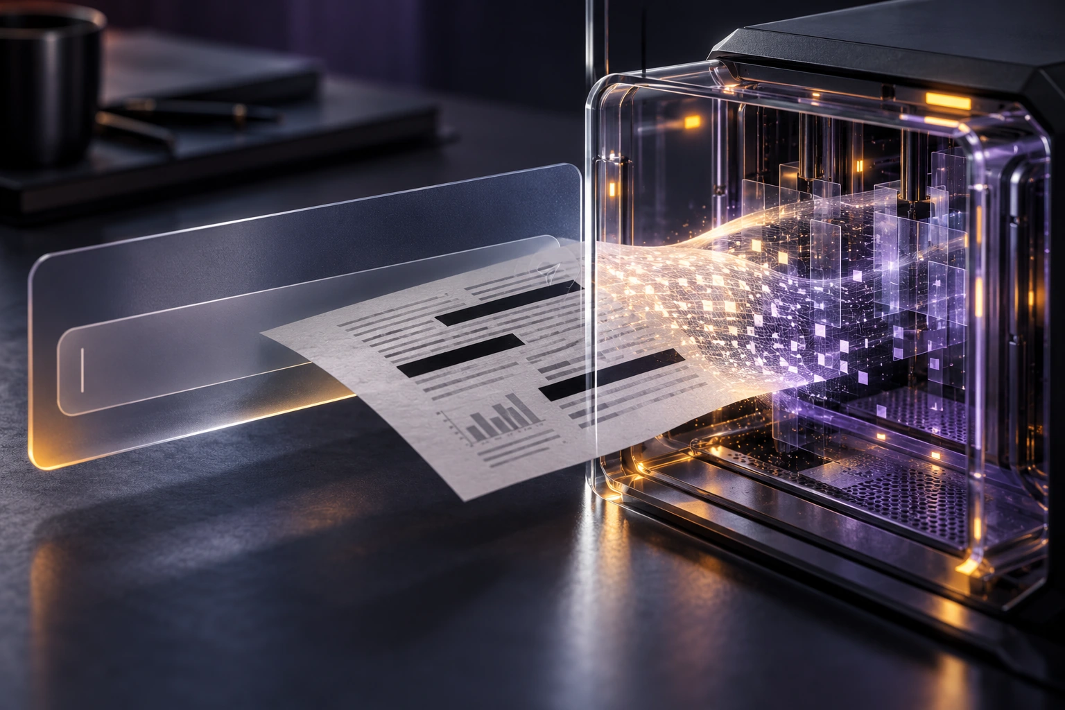 Sensitive company documents crossing a boundary into an AI processing system
