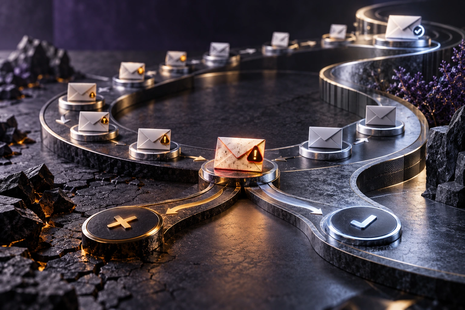 Repeated phishing exercises and verification decisions along a learning path