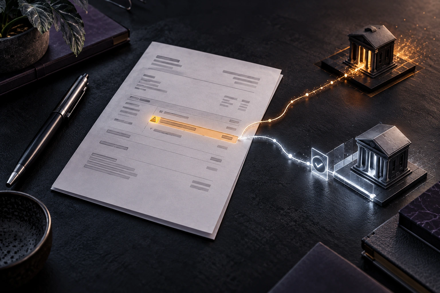 A changed bank detail on an invoice with alternative payment and verification paths